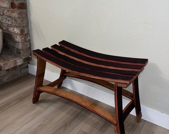 Wine Barrel Stave Bench