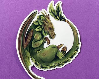 Leafy Dragon Vinyl Waterproof Sticker