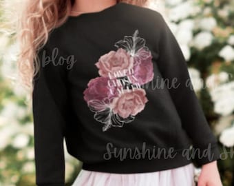 Youth Crewneck Sweatshirt-Loved. Chosen. Called. Faith Fashion. Back To School Clothes. Daughter Gift. Youth Sweatshirt. Christian Toddler.