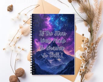 Christian Prayer Journal • If the Stars Were Made to Worship • Galaxy 2026 Notebook • Devotional • Christian Gift Idea