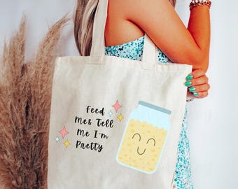Sourdough Tote Bag. Feed Me. Sourdough Lover. Bread Bag. Baker Gift. Custom Bakery Gift. Sourdough Trendy. 100 Cotton