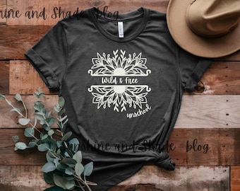 Wild and Free Homeschool T-Shirt. Comfort Colors 1717. Cotton. Relaxed Fit. Eco-Friendly Homeschool Gift for Mom. Teacher. Floral Bloom.