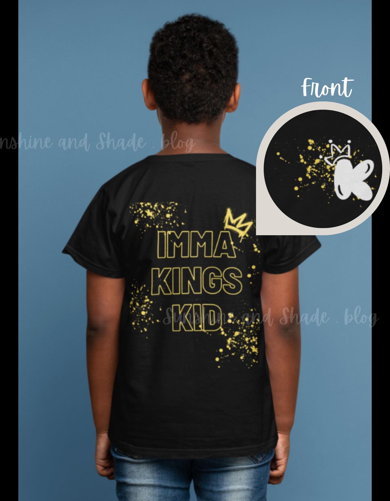 Christian Youth Shirt 'Imma King's Kid' | Black Softstyle Tee Crown | Christian Kids Apparel | Baptism Shirt | Youth graphic Tee
