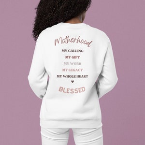 Motherhood Crewneck Sweatshirt | Neutral Mom Life Pullover