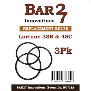 3 PACK Replacement Belts for Lortone Rock Tumbler Models 33B or 45C brass