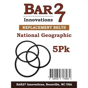 5 PACK of Replacement Belts for National Geographic Rock Tumbler brass