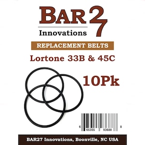 10 PACK Replacement Belts for Lortone Rock Tumbler Models 33B or 45C brass