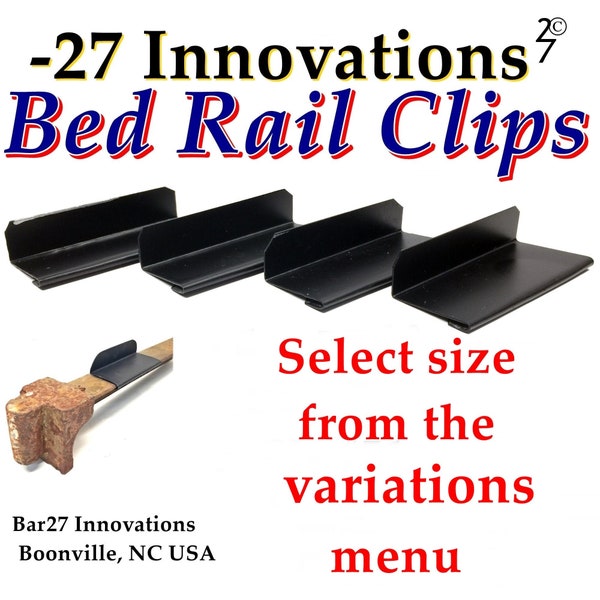 4 CLIPS Lit en fer à traverses plates antiques - Kit de conversion sommier/matelas moderne rails stabilisateurs Support verrouillable