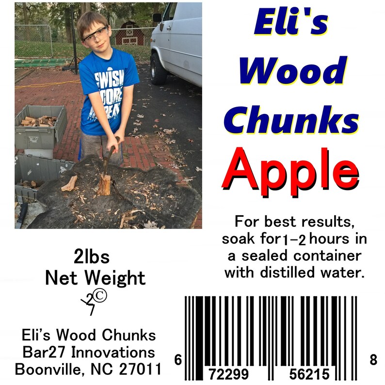 Eli/'s Wood Chunks APPLE CHIPS 2lb Bbq Smoker Meat Smoking Grilling USA