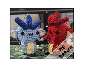 Gyarados Chibi Crochet Pattern PDF
