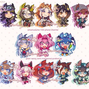 PREORDER: Umamusume Glitter Epoxy 1.5&quot; Phone Charms