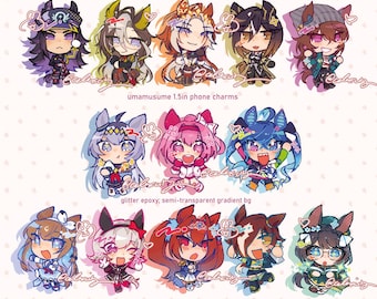 Umamusume Glitter Acrylic 1.5" Phone Charms
