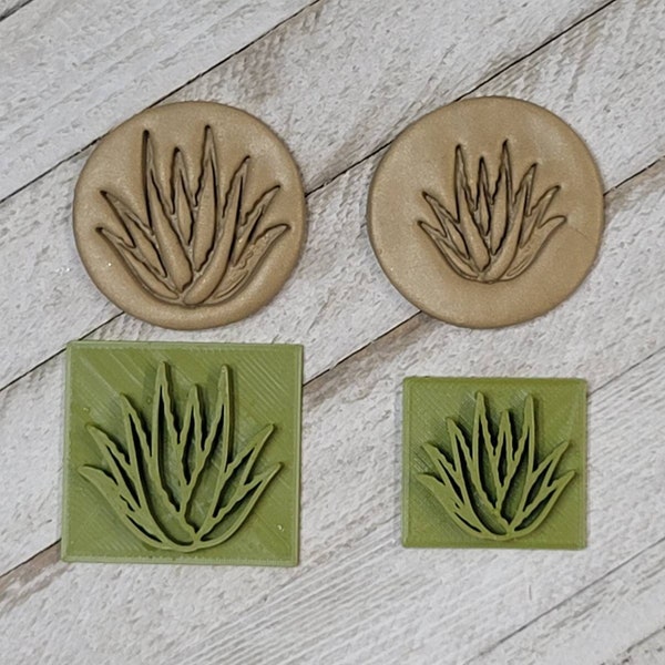 Aloe Vera Plant Succulent Texture Stamp for Earring Pendant Embossing on Polymer Clay Soap Ceramic PMC Leather Tool Jewelry Craft Making