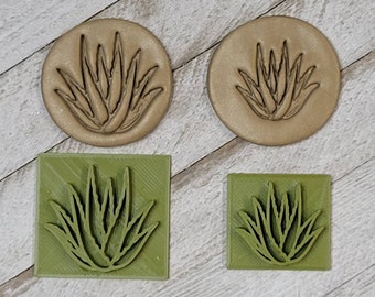 Aloe Vera Plant Succulent Texture Stamp for Earring Pendant Embossing on Polymer Clay Soap Ceramic PMC Leather Tool Jewelry Craft Making