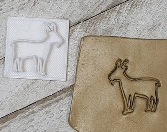 Goat / Texture Stamp for Polymer Clay / Embossing on Ceramic/ Soap Stamp / Tool / Jewelry Craft Making / Leather Stamp / Goats Milk / Image