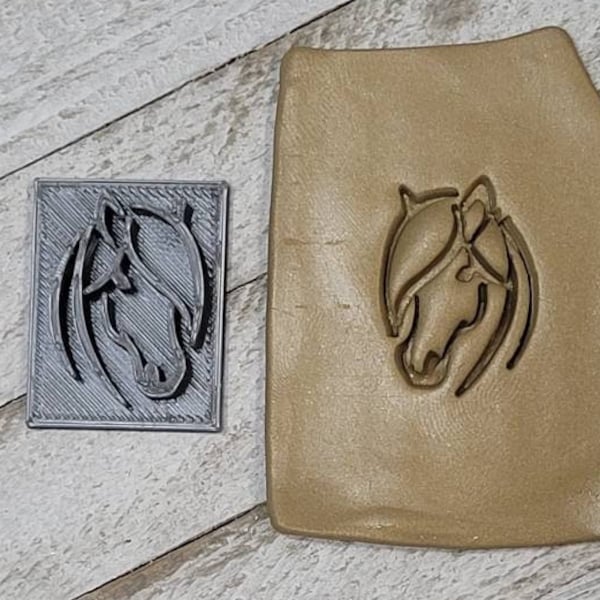 Horse / Face / Head / Texture Stamp for Polymer Clay / Embossing on Ceramic / Soap Stamp / Tool / Jewelry Craft Making / Leather Stamp / DIY