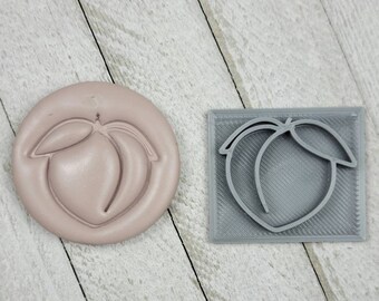 Peach 1.2 inch Texture Stamp for Polymer Clay Earring Pendant Imprint on Tool Jewelry Craft Making Nature Embosser Georgia Fruit Southern