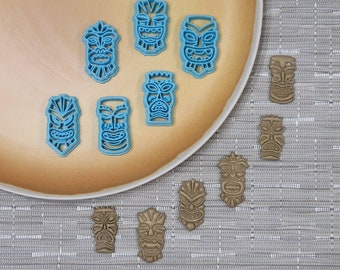 Polymer Clay Shape Cutter | Embossing Cutters | Stamp | Earring Cutters | Polymer Clay Supplies | Tiki Head | Totem | Mayan | Southwest