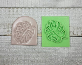 Monstera Leaf Tropical Texture Stamp for Earring Pendant Embossing on Polymer Clay Soap Tool Jewelry Craft Making Nature Organic Plant Art