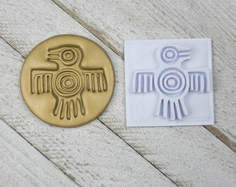 Thunderbird Aztec Southwest Tribal Totem Desert Texture Stamp Imprint for Polymer Clay Ceramic Tool Soap Power Symbol Sign Creation Strength