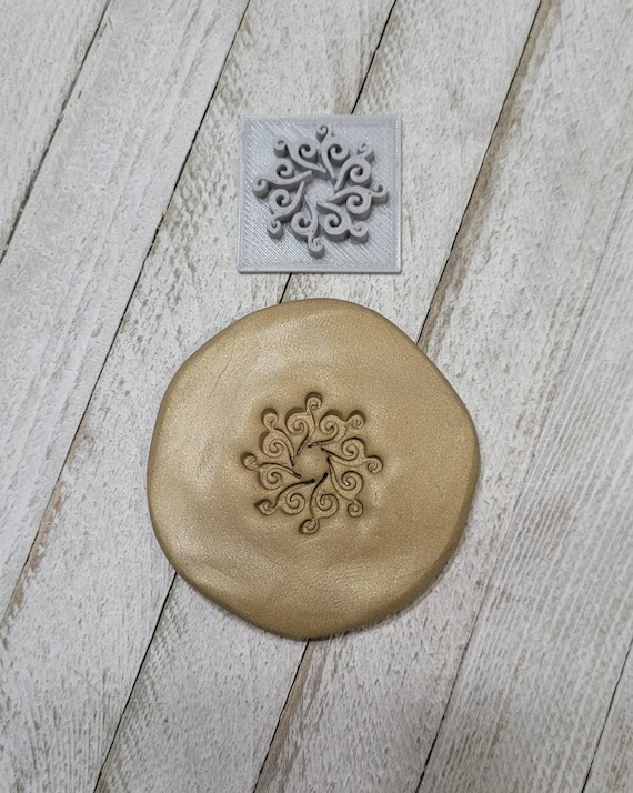 Half Sun Clay Stamp For Polymer Clay Earrings 1 Inch