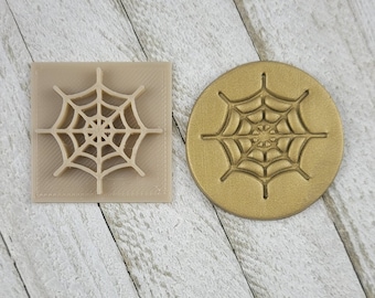 Spider Web size 1.2 inch Texture Stamp for Earring Pendant Embossing on Polymer Clay Ceramic Soap Tool Jewelry Halloween Charlotte Silk