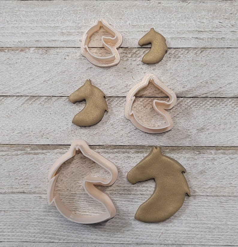 Horse Head, .75 inch, 1 inch, 1.5 inch, Set of 3, Cutters for Polymer Clay, Ceramic, Earrings, Combo Set, Boho, Southwest, Ranch Life image 3