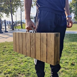Mesa dobrável de madeira para acampamento, mesa de piquenique de madeira, mesa boho dobrável, mesa portátil, mesa de piquenique para acampamento, trailer, praia, quintal