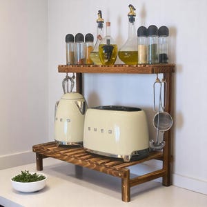 Countertop Kitchen Organizer 2-Tier Kitchen Shelf , Space Saver Spice Rack for Kitchen Countertops, Display Shelf For Kitchen Organizer