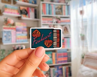 autocollant coeur de feu | trône de verre | Booktok, cadeau pour lecteur Kindle | Sticker livresques