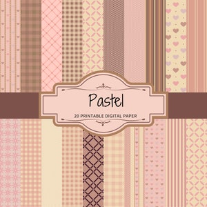 20 feuilles papiers numériques imprimables, scrapbooking, carterie, DIY
