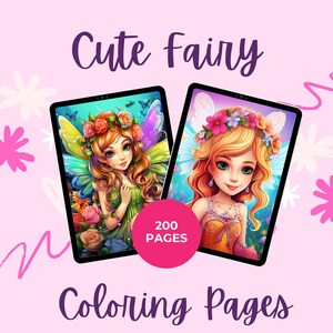 200 Cute Fairy Coloring Pages for Kids | Magical and Whimsical Designs | KDP Interior and Instant Download