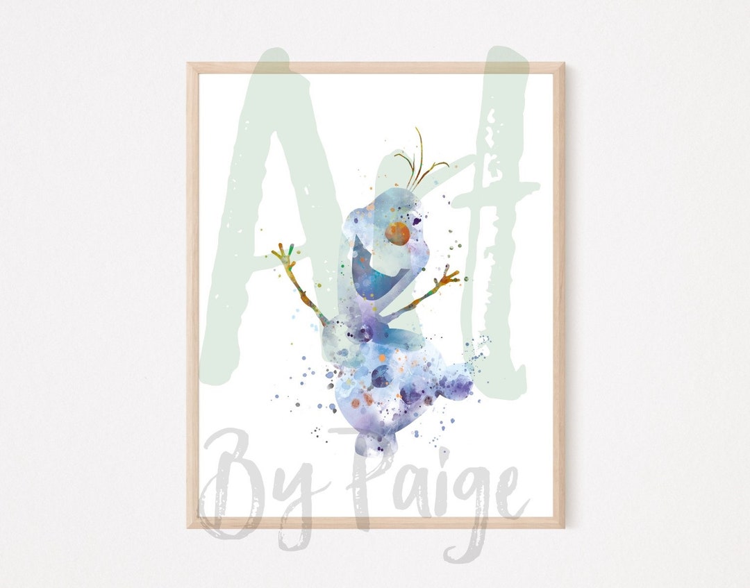 Frozen: Olaf Silhouette Watercolour Art Print - Etsy