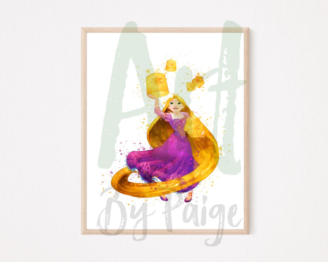 Tangled Rapunzel Watercolour Art Print Etsy