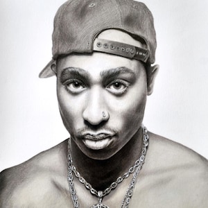 Tupac Shakur, 2PAC, Hip-hop, Rap fan art, Tupac portrait print.