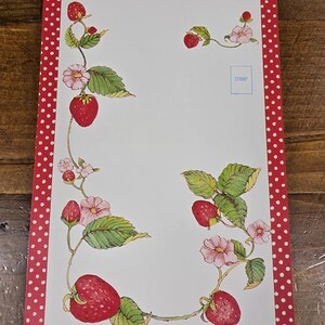 Vintage Botanical Strawberry Stationary Post Foldable Postcards