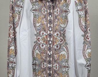 Camicia-blusa Victoria Chic Drama con maniche a bottoni e stampa paisley