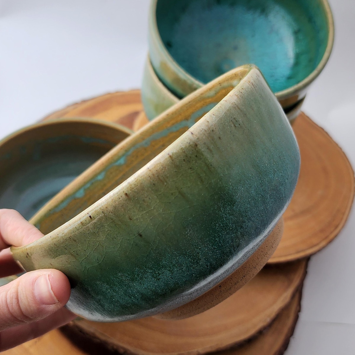 Ocean + Celadon Speckled Medium Bowl