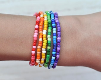 Rainbow Pride Seed Bead Bracelet Collection