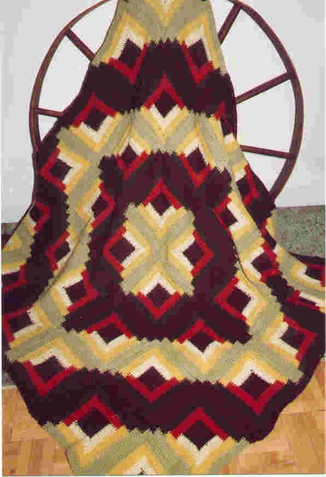 Log Cabin Afghan Crochet Pattern in Patchwork Etsy