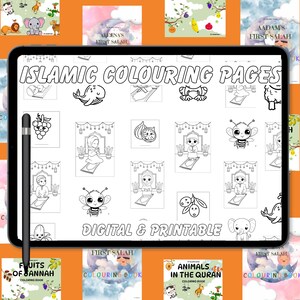 60+ Islamic Colouring Pages. Colour how to offer Salah, The animal mentioned in there Quran and the Fruits of Jannah!