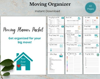 Moving Planner Moving Checklist Printable for New Home Moving Binder Relocation Planner Cleaning Checklist Moving Organizer Moving Gift