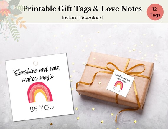 Gift Tags Printable Inspirational Cards Love Notes - Etsy