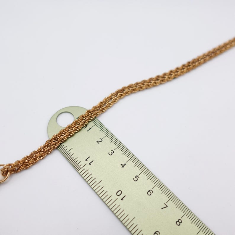 Signed KJL White Coral Pendant Necklace by Kenneth Jay Lane with Enamel on Gold Tone Metal - Statement Piece - with ruler showing necklace width