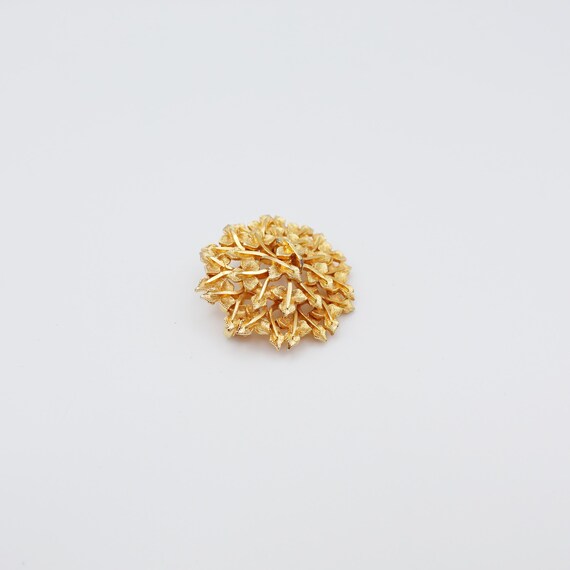 Unsual Abstract Leaf and Stem Cluster Brooch in G… - image 2