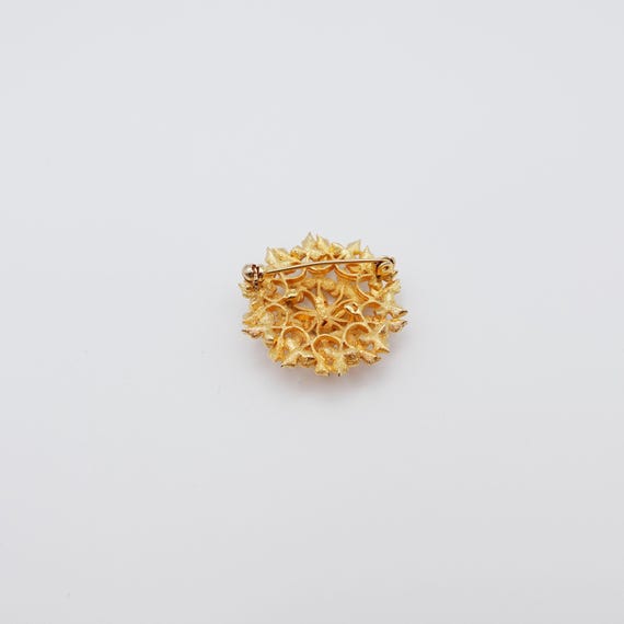 Unsual Abstract Leaf and Stem Cluster Brooch in G… - image 5