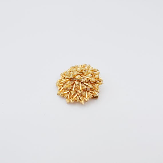 Unsual Abstract Leaf and Stem Cluster Brooch in G… - image 3