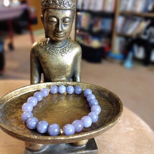 Lavender Angelite Buddha Spiritual Bracelet bracelet
