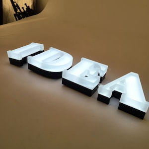 Custom Storefront Sign, Channel Letters,3D Front lit Letters,  Metal Backlit Letters，Light up LED Logo Sign, Outdoor Business Store Sign