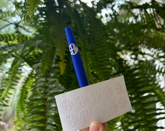 Calcomanía de monograma de pluma / Nombre personalizado / Monograma / Iniciales